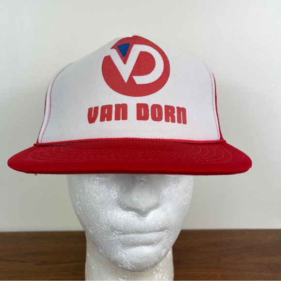Van Dorn Skate Invitational Retro Trucker Hat Cap White Red Snapback - Picture 1 of 12
